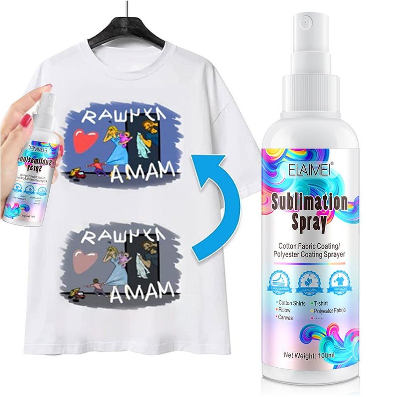 Sublimation Spray for Cotton Shirts, 100ml Sublimation Coating Spray for All Fabric Including Carton, Polyester, T-Shirts, Quick Dry - Image 1